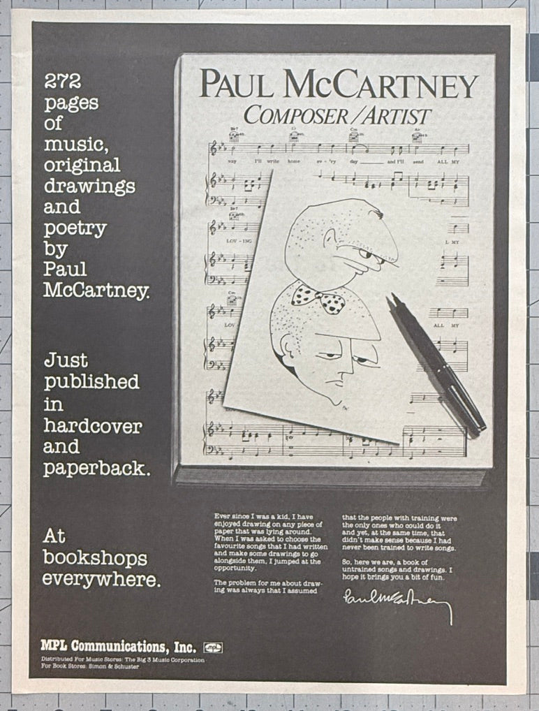 Paul McCartney - Composer/Artist - 1981 Original Industry Book Release Ad