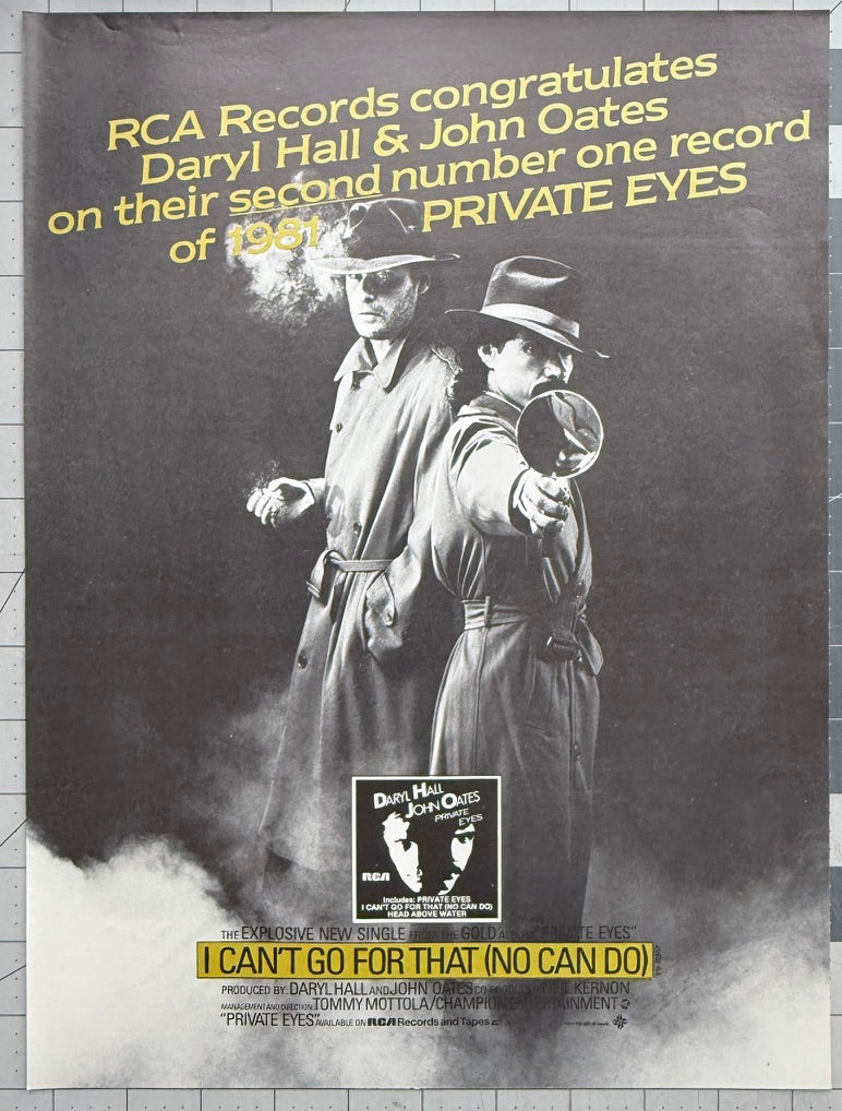 Hall & Oates - Private Eyes - 1981 Original Industry Album Release Ad