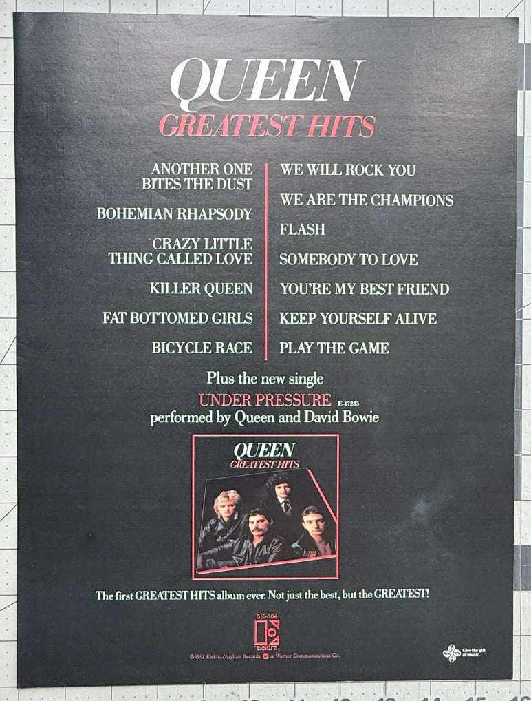 Queen - Greatest Hits - 1981 Original Industry Album Release Ad