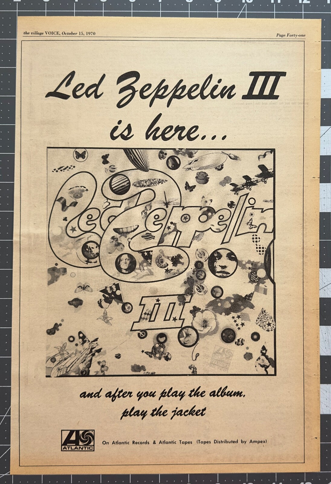 Led Zeppelin “III” - Original Album Release Ad - October 1970