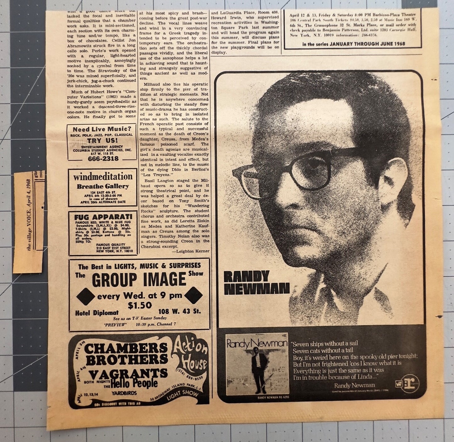 Randy Newman - Original LP Debut Album Release Ad - April 1968