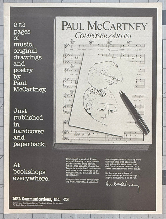 Paul McCartney  - Composer/Artist - 1981 Original Industry Book Release Ad