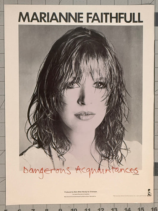 Marianne Faithful - Dangerous Acquantances - 1981 Original Industry Album Release Ad
