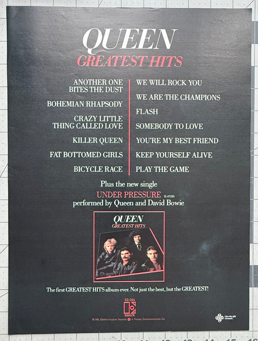 Queen - Greatest Hits - 1981 Original Industry Album Release Ad