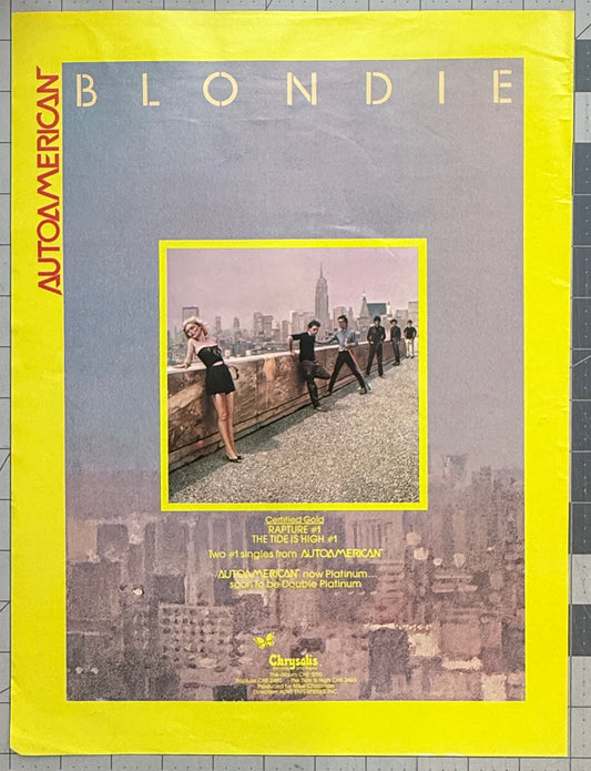 Blondie - Autoamerican - 1981 Original Industry Album Release Ad