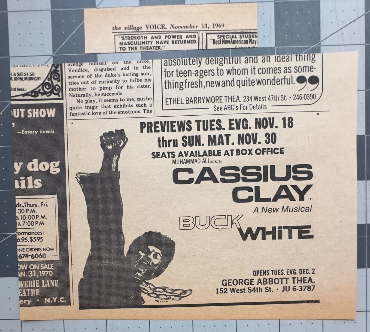 Muhammad Ali  - BROADWAY Musical Show “Buck White” - Original Ad - November 1969