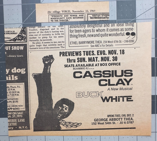 Muhammad Ali  - BROADWAY Musical Show “Buck White” - Original Ad - November 1969