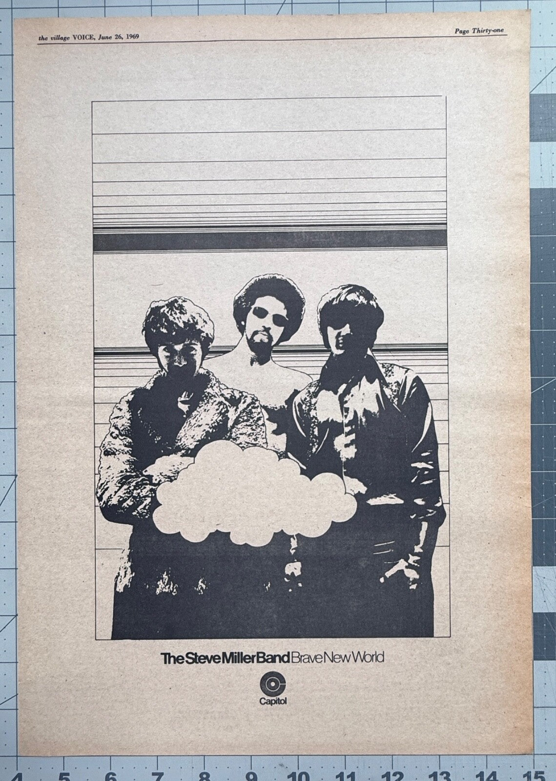 Steve Miller Band - Original 1969 Album  Ad  album release of “Brave New World”