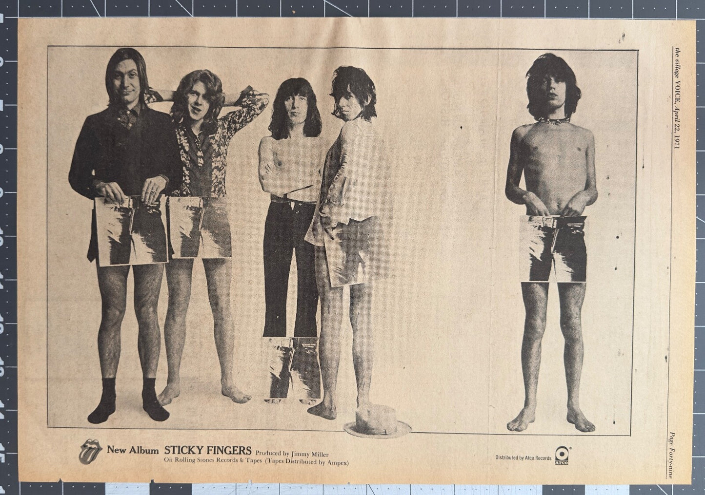 The Rolling Stones “Sticky Fingers”  - Original Album Release Ad - April 1971
