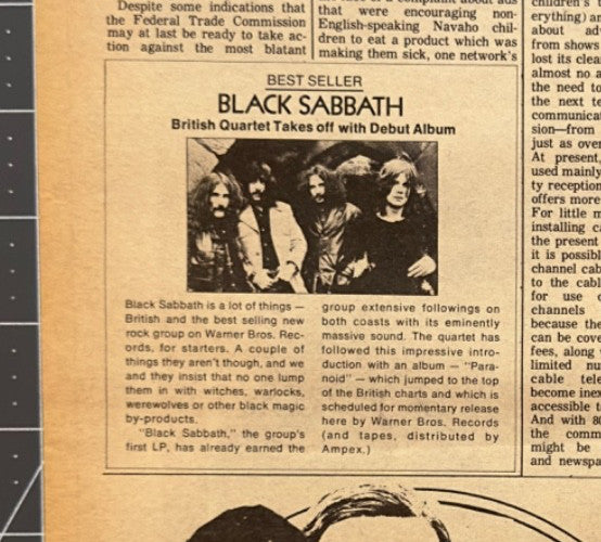 Van Morrison,  Linda Ronstadt, Tim Buckley - Original Concert Ad - November 1970 - with Black Sabbath