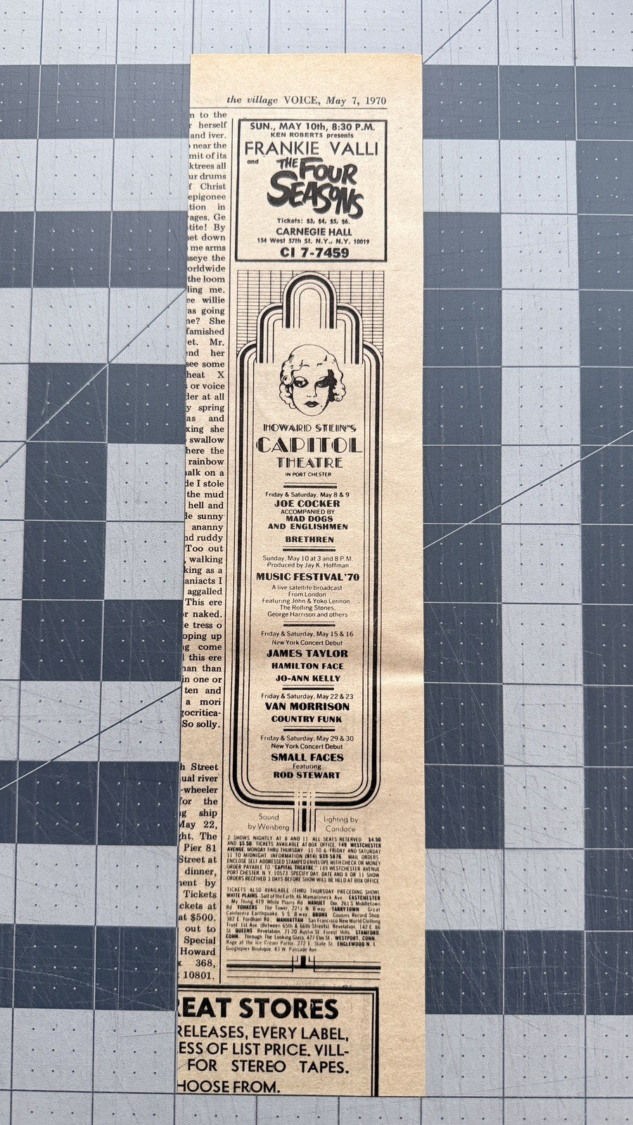 James Taylor  &  Small Faces - New York Debut! - Original Concert Ad - May 1970