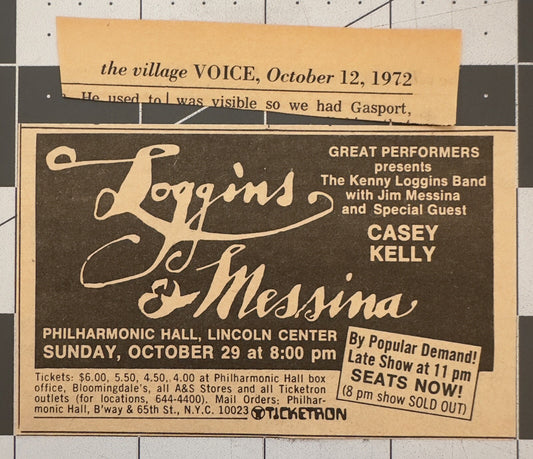 Loggins & Messina - October 29, 1972 - Concert Ad