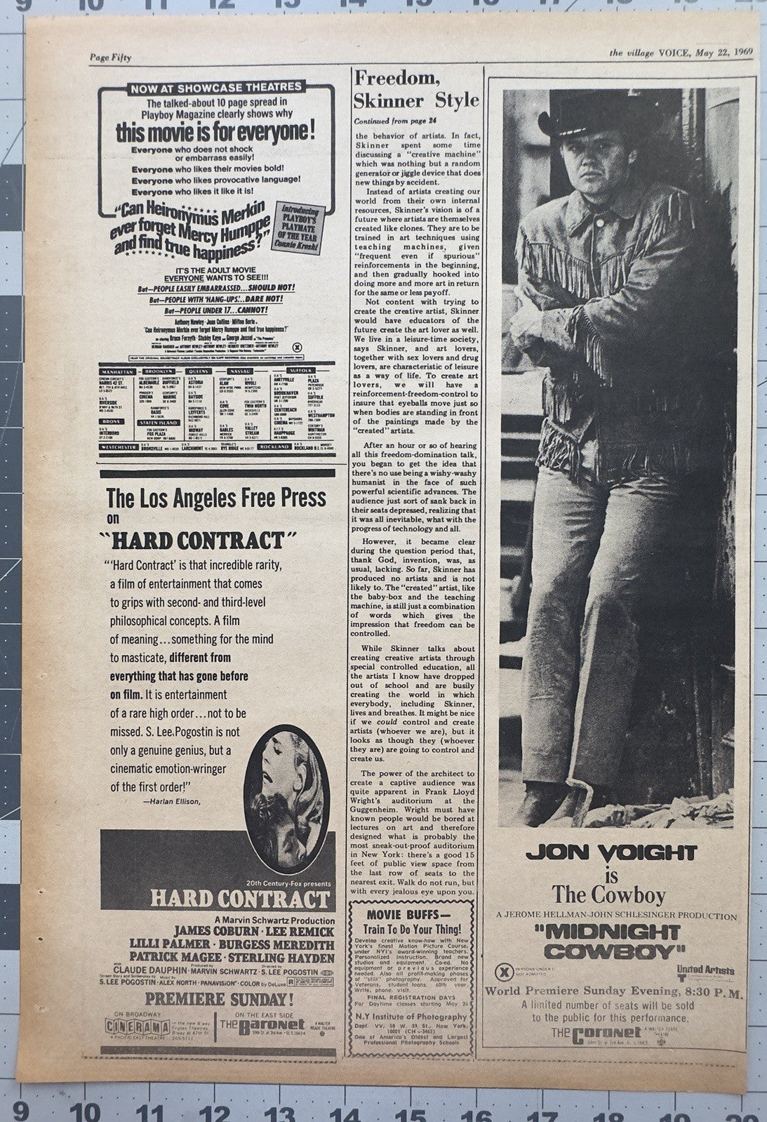 Original “Midnight Cowboy” - World Premiere Movie Ad - Dustin Hoffman -May 1969
