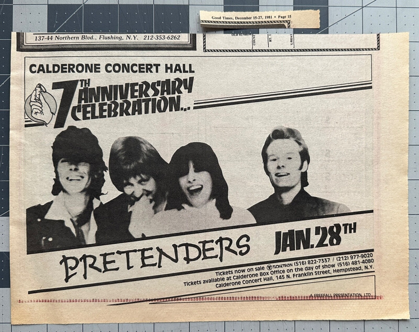 The Pretenders - Original Concert Ad - December 1981