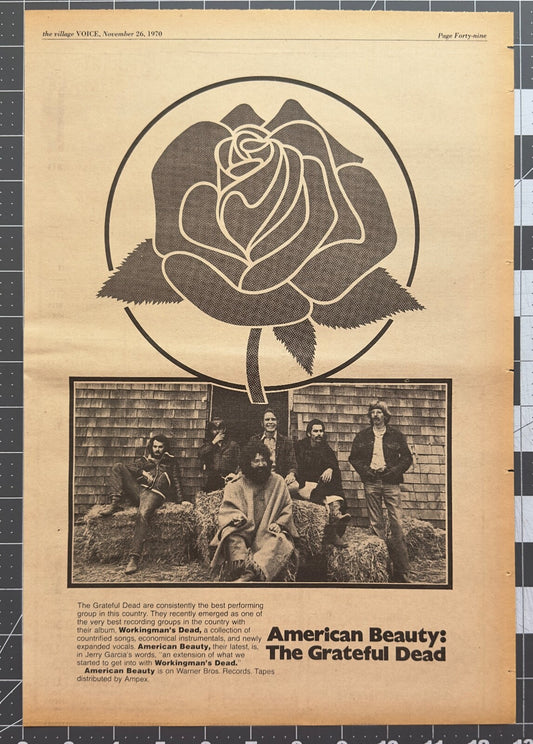 Grateful Dead “American Beauty” - Original Album Release Ad - November 1970