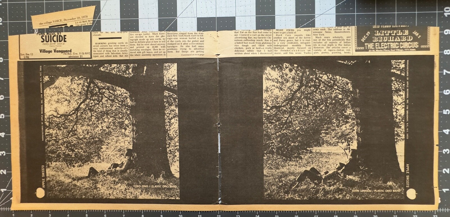 John Lennon/Plastic Ono Band - Album Release Ad - December 1970