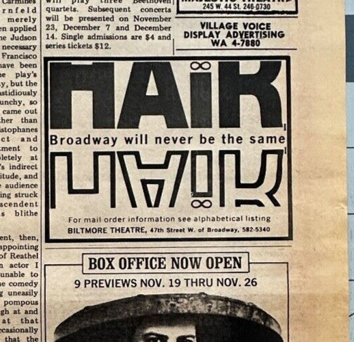 Dustin Hoffman - Original Theater Ad “Jimmy Shine” - December 1968 - Broadway