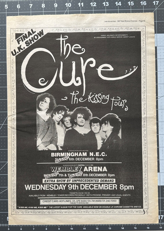 The Cure - Original Concert Ad - December 1987
