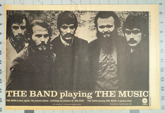 The Band - Original Record Release Ad - 1969 November